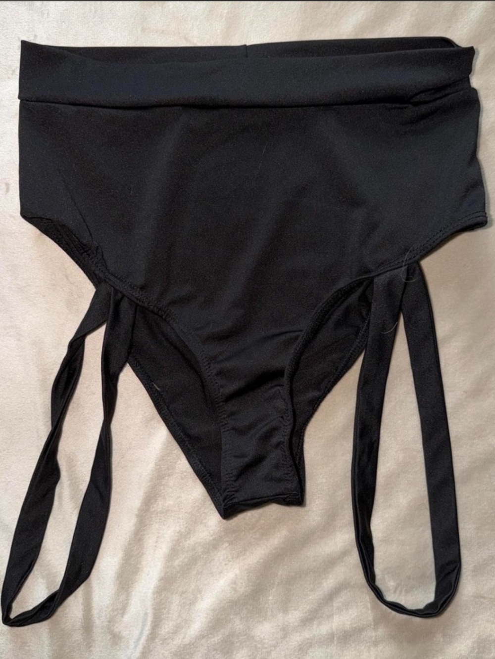 High-Waist Black Rave Bottoms with Leg Straps